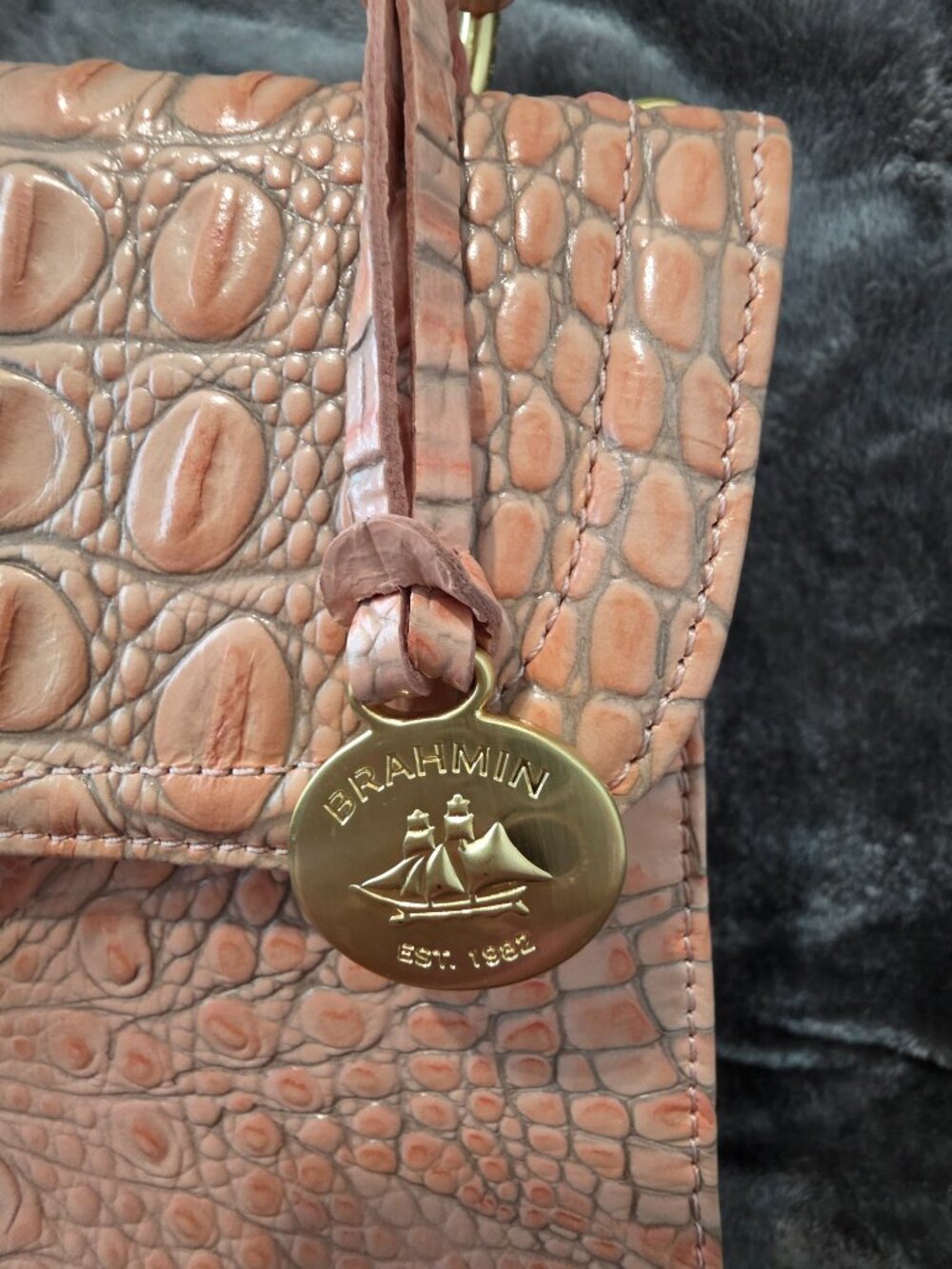 Brahmin Vittoria Rose Convertible Satchel/Crossbody Bag (excellent condition) - Picture 11 of 12